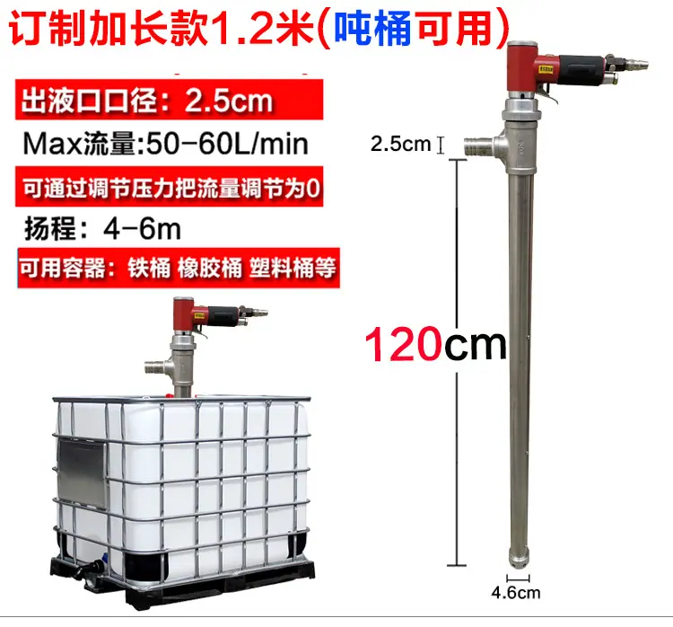 3-敞开式气动不锈钢升级款1.2米长（吨桶可用）