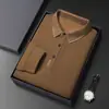 Camiseta de Manga Larga Nueva Transfronteriza 2025 para Hombre, Primavera y Otoño, Cuello Simple Versátil de Algodón, Camisa Polo para Hombre