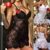 Fuentes de comercio exterior Europa y Estados Unidos nueva ropa interior sexy de mujer de encaje de malla perspectiva falda camisón ropa de casa
