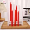 10 Piezas/Paquete Velas Rojas y Blancas Iluminación de Emergencia para el Hogar Velas para Apagones Velas Cilíndricas de Palo Largo Estándar Duraderas para Comida Occidental