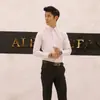Explosões de Comércio Exterior Camisa Masculina Camisa Masculina Casual de Negócios Manga Longa Slim Fit Cor Sólida Versátil Camisa Básica Branca C01