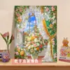 Pintura al Óleo Digital al por Mayor Pintura al Óleo DIY Colorear Florales Alféizar de Ventana Flor Pintura al Óleo Relleno Pintura Decorativa Simple