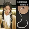 A Mesma Presilha de Yang Menina Presilha de Cabelo Estilo Floresta Encantada Super Fada Dreadlocks Acessórios de Cabelo Trançado Corrente de Pérolas Adorno de Cabeça