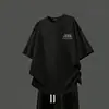 Conjunto Casual Masculino de Verão Novo Respirável Confortável Gola Redonda Versátil Simples Manga Curta Calça Reta Conjunto de Duas Peças