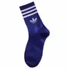 Calcetines Adi Clover para Hombre Deportivos de Hilo Largo de Moda Algodón Puro Absorbentes para Mujer Calcetines de Pareja con Tres Rayas