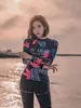 Traje de Mergulho Coreano Feminino Manga Longa Roupa de Banho para Água-viva Calça Dividida Proteção Solar Traje de Snorkel Slim Fit Roupa de Banho para Fonte Termal