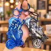 Llavero de Motocicleta de Carreras con Chispas de Pedernal Frío, Mini Motocicleta de Deslizamiento Inercial y Tire hacia Atrás, Colgante para Bolso