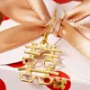 Etiquetas en Stock Blancas y Negras con Diseño de Hoja Dorada en Foil para Tarjetas de Regalo, Decoración de Regalos, Etiquetas Pequeñas, Accesorios Pequeños, Creativo para Bodas