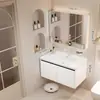 Gabinete de baño de aluminio de panal engrosado con lavabo de cerámica integrado y unidad de tocador