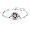 Pulsera de acero titanio con incrustaciones de diamantes calada tipo hilo de aromaterapia para difusión de aceites esenciales Pulsera con patrón de árbol de la vida europeo y americano venta al por mayor