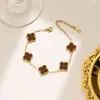 Nuevo collar de cuatro hojas de doble cara de 13 MM más vendido transfronterizo para mujer, diseño de lujo ligero, joyería de moda para celebridades de internet al por mayor