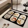 Tapete de chão para banheiro, tapete de pé de terra de diatomáceas à prova d'água, tapete de banho antiderrapante, tapete absorvente para pia, tapete para vaso sanitário