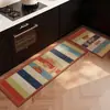 Temu Tapete de Cozinha Americano Retro Color Block Veludo Cristal Absorção de Água Absorção de Óleo Fundo Antiderrapante Personalizável