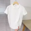 Camisa Polo Transpirable de Seda Helada de Verano para Hombre de Manga Corta Cuello Solapa Corte Calado Tejido de Punto Camiseta de Media Manga Color Sólido Top Delgado