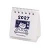 Calendario de Escritorio Mini Lindo 2027 Dibujo Animado Encantador Ilustración de Animales Pequeños Calendario Espiral Estudiante Escritorio Simple