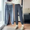Pantalones de chándal holgados de invierno para tallas grandes con cintura alta, para personas altas, estilo nuevo, pantalones deportivos cálidos casuales hechos de algodón