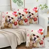 Divertido y Lindo Perro Golden Retriever Juego de Fundas de Almohada de Lino de Cuatro Piezas Amazon Comercio Exterior Juego de Fundas de Almohada Transfronterizas Decoración de Sofá