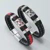 Pulsera Joyería Punk Hip-Hop Europea y Americana Venta Caliente Transfronteriza Nuevo Estilo Pulsera de Cuero Simple Tejida a Mano para Hombres y Mujeres