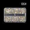 Rhinestone para unhas transfronteiriço diamante plano cor mista AB champanhe 6 grades broca de unha colando Diamante joia de unha diy atacado