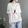 Comércio Exterior Transfronteiriço Último Estoque Grande Marca Etiqueta Cortada Camiseta Manga Curta Feminina Solta Modeladora Marca Tendência High Street Americana Top