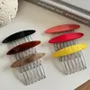 Pente de Cabelo Novo, Liso e Moderno, com Toque de Luxo, Pente Oval Invertido, Presilha Lateral Simples, Acessório de Cabelo Versátil para Meninas