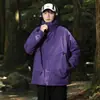 Chaqueta de Nuevo Estilo para Hombres y Mujeres, Exterior Otoño e Invierno con Capucha Desmontable, Chaqueta Cortavientos, Impermeable y a Prueba de Viento, Ropa de Montañismo Tres en Uno