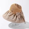 Sombrero de Sol de Verano para Mujer con Parte Superior Abierta, Sombrero de Sol para Ciclismo al Aire Libre, Sombrero Versátil con Ala Ancha y Pegamento Negro para Protección Solar, Transpirable