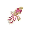 Novo Acessório de Broche Elegante com Penas de Pássaro de Luxo Total Zircônio Elegante para Casaco Acessórios de Vestuário Fabricante