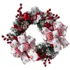 Decoraciones Navideñas Transfronterizas 40cm Decoraciones de Corona Navideña Colgantes para Puerta Regalos Arreglo de Escena de Pared Corona de Guirnalda de Flores