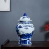 Cerámica Jingdezhen Antigua Jarra Grande de Porcelana Azul y Blanca Jarrón Estilo Chino Hogar Sala de Estar Decoración Pasillo Adornos