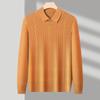 Suéter de Punto Grueso de Manga Larga para Hombre Invierno 2025 para Jóvenes y de Edad Media, Suéter Casual de Moda Falso de Dos Piezas, Camisa Base de Negocios
