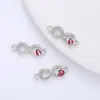 Venta caliente de Amazon accesorios de ropa conexión galvanizada doble punto de colgar diamante mariquita joyería accesorios de joyería diy al por mayor