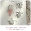 Accesorios para Uñas con Moño de Organza, Cristales Triturados de Hielo Translúcidos de Jade Rosa, Decoraciones Brillantes para Uñas de Caramelo de Roca Huevo de Paloma