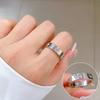 Anillo de Titanio Clásico Popular de Lujo con Diamantes, Anillo de Acero Inoxidable para Mujer, Resistente al Desgaste y Exquisitamente Tallado