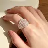 Anel simples e versátil da série prata, anel geométrico de dedo indicador com borla de lava, anel aberto personalizado para meninas e casais, moderno para homens