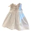 Vestido para niña 2024 Verano Vestido de Princesa con Volantes Lazo Nuevo Estilo Infantil Falda Moda Ropa Infantil
