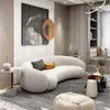 Área de descanso tienda de vestidos de novia de anacardo sofá de piel de cordero apartamento pequeño salón de belleza mitad tela tecnología sala de estar nórdico con forma de arco