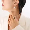 Personalidade Criativa Elegante Elegante Moda Moda Brincos de Gota Estilo Hong Kong Aço Titânio Banhado a Ouro Nicho Não Desbota Gancho de Orelha