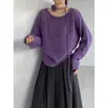 Suéter de Punto Holgado Estilo Relajado y Suave 15% Lana Jiangzuo para Mujer Principios de Otoño con Corbata Floral 60036