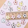 Acessórios de Liga de Metal para Gotejamento de Óleo Equipamento Esportivo Pingente Colorido de Futebol Joias Artesanais DIY Pulseira Chaveiro