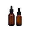 Frasco Boston marrom de 30ml 60ml frasco de óleo essencial marrom de 1oz 2oz frasco de essência frasco conta-gotas marrom