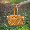 Cesta de armazenamento tecida com lascas de madeira cesta de flores tecida com rattan cesta de mão cesta de pão cesta de baguete cesta tecida de bambu retrô adereço de foto