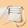 Bolsa de Ombro Casual com Relevo para Senhora de Meia-Idade, Bolsa Saco de Alta Qualidade, Bolsa Transversal Versátil com Múltiplos Zíperes para o Dia a Dia