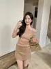 Xiu Xixi 2026 Otoño Nuevo Estilo Elegante Cárdigan de Punto + Suéter Camisola Falso Dos Piezas para Mujer 89966
