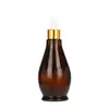 Fábrica de Origen en Stock Botella de Vidrio Marrón de 20 ml Forma de Calabaza Única para Aceite Esencial Botella de Vidrio con Gotero de 30 ml Botella Secundaria para Aceite Esencial