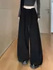Pantalones anchos de tiro alto con cordón y pliegues a la moda para mujer, nuevos pantalones largos casuales de estilo coreano para el otoño, para ir al trabajo A13633
