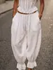 Pantalones de Jacquard Bordado Estilo Linterna Nuevos de Otoño e Invierno, Pantalones Cortos Fruncidos Estilo Retro, Pantalones Casuales Sueltos de Algodón Puro con Bolsillos