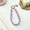 Cadena de Cristal con Cuentas Hecha a Mano para Teléfono Móvil de Celebridad de Internet para Mujeres, Llavero Exquisito y de Alta Gama Junta de Llavero Cadena Corta para Colgar el Teléfono Móvil en la Muñeca