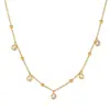 Collar con Colgante Explosión Minimalista Elegante de Nicho Europeo y Americano con Cuentas de Circonita Blanca de Colores Chapado en Oro de 18K de Acero Inoxidable para Mujer
