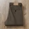 Pantalones Gruesos Marrones Otoño e Invierno 2024 Algodón Modal Negocios Cintura Alta Sarga Elástica Rectos Casuales para Hombre